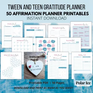 💖 Tween & Teen Gratitude Planner – 50 Pages of Self-Reflection, Positivity & Not Cringing at Journaling