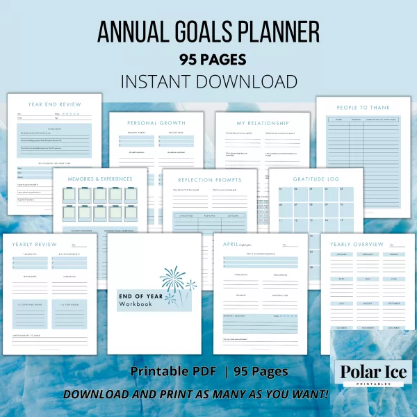 ❄️ Ultimate Yearly Goal-Setting Planner – 95 Pages of Productivity, Planning, and Pretending You’ve Got It All Together (Blue Edition) - Image 6
