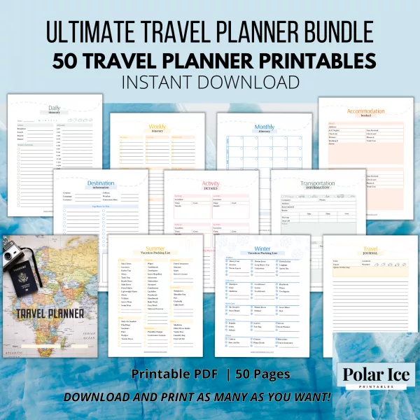 ✈️ Ultimate 50-Page Travel Planner Bundle