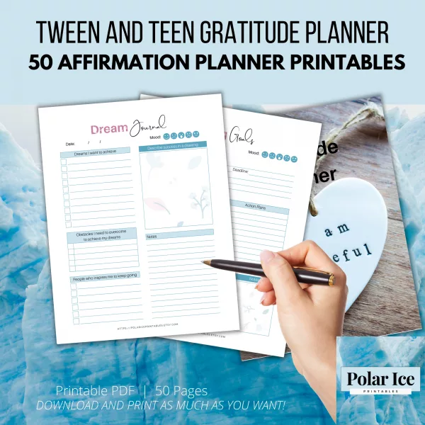 💖 Tween & Teen Gratitude Planner – 50 Pages of Self-Reflection, Positivity & Not Cringing at Journaling - Image 7