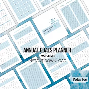 ❄️ Ultimate Yearly Goal-Setting Planner – 95 Pages of Productivity, Planning, and Pretending You’ve Got It All Together (Blue Edition)