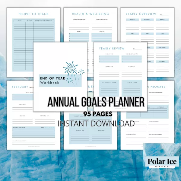 ❄️ Ultimate Yearly Goal-Setting Planner – 95 Pages of Productivity, Planning, and Pretending You’ve Got It All Together (Blue Edition) - Image 9