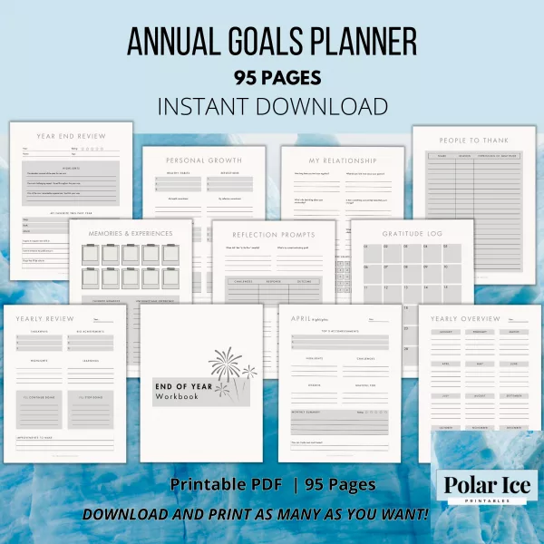 🖤 Ultimate Yearly Goal-Setting Planner – 95 Pages of Productivity, Planning, and Looking Like You’ve Got It All Together (B&W Edition) - Image 6