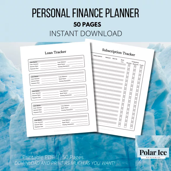 Personal finance financial planner printable | 50 pages minimalist planner | 4 sizes A4 A5 Letter and Half Letter - Image 9