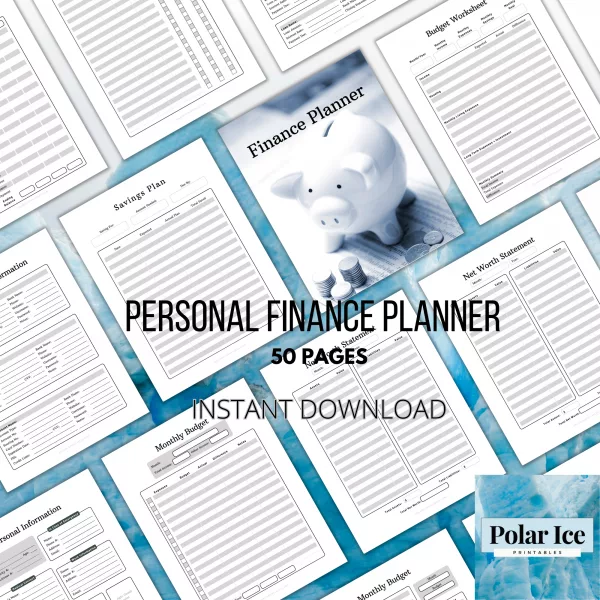 Personal finance financial planner printable | 50 pages minimalist planner | 4 sizes A4 A5 Letter and Half Letter - Image 10