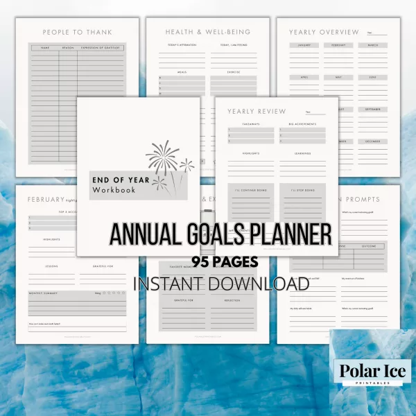 🖤 Ultimate Yearly Goal-Setting Planner – 95 Pages of Productivity, Planning, and Looking Like You’ve Got It All Together (B&W Edition) - Image 9