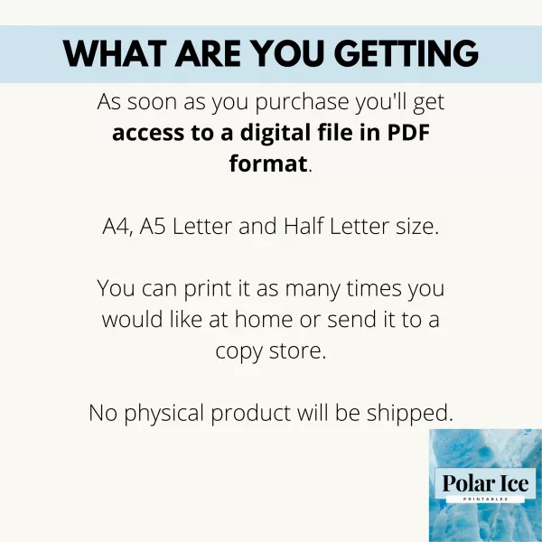 Personal finance financial planner printable | 50 pages minimalist planner | 4 sizes A4 A5 Letter and Half Letter - Image 4